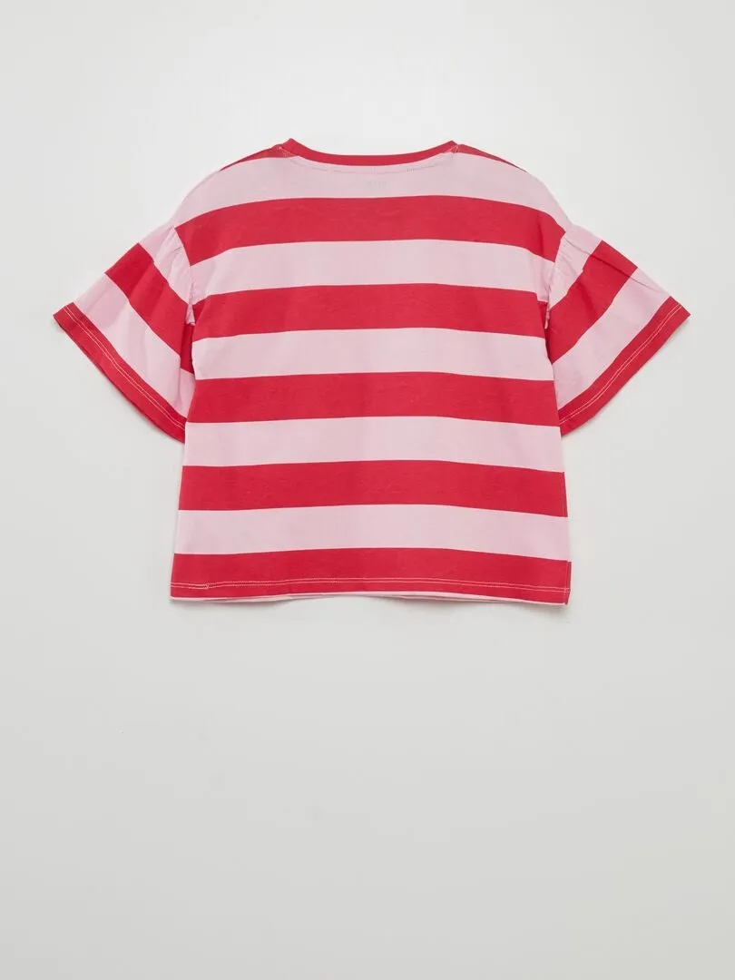 CAMISETA DE MANGA CORTA ESTAMPADA 'FRUTAS'  ROSA
