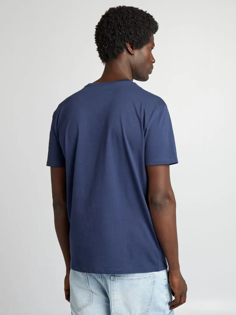 CAMISETA ESTAMPADA DE MANGA CORTA  AZUL
