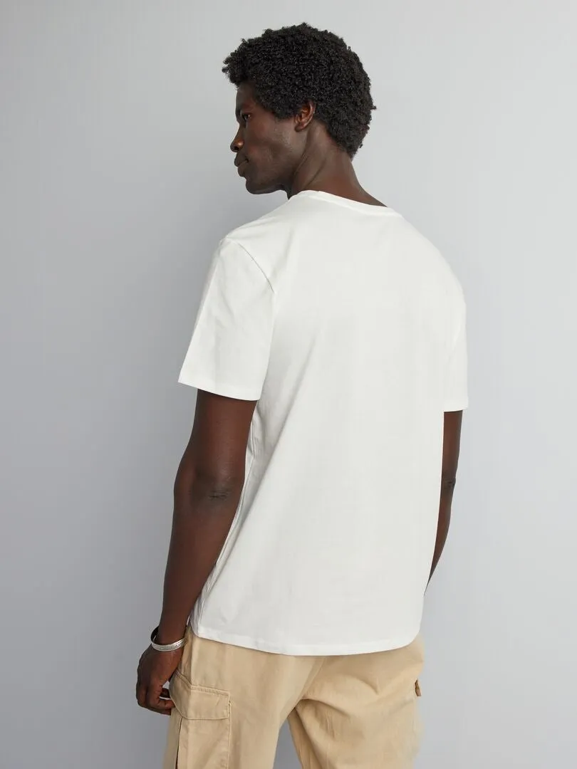 CAMISETA ESTAMPADA DE MANGA CORTA  BLANCO
