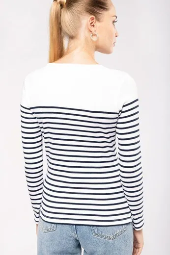 Camiseta marinera de manga larga de mujer