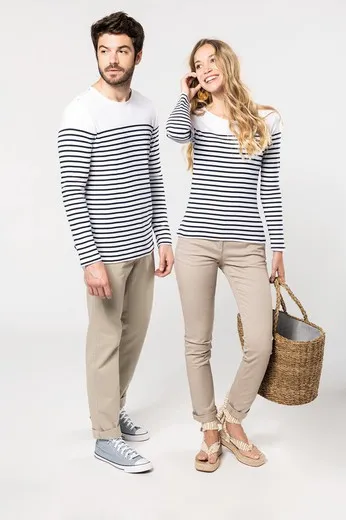 Camiseta marinera de manga larga de mujer
