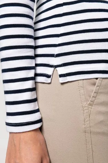 Camiseta marinera de manga larga de mujer