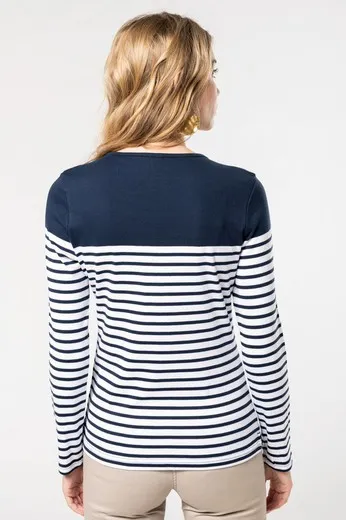 Camiseta marinera de manga larga de mujer