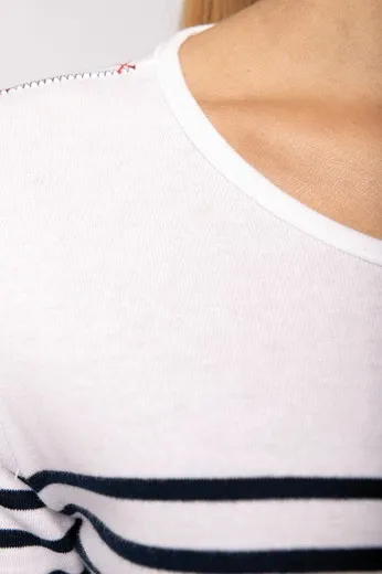 Camiseta marinera de manga larga de mujer