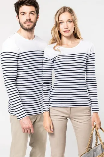 Camiseta marinera de manga larga de mujer