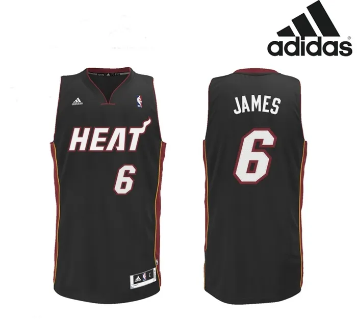 Camiseta NBA Bordada Lebron James Miami (negro)