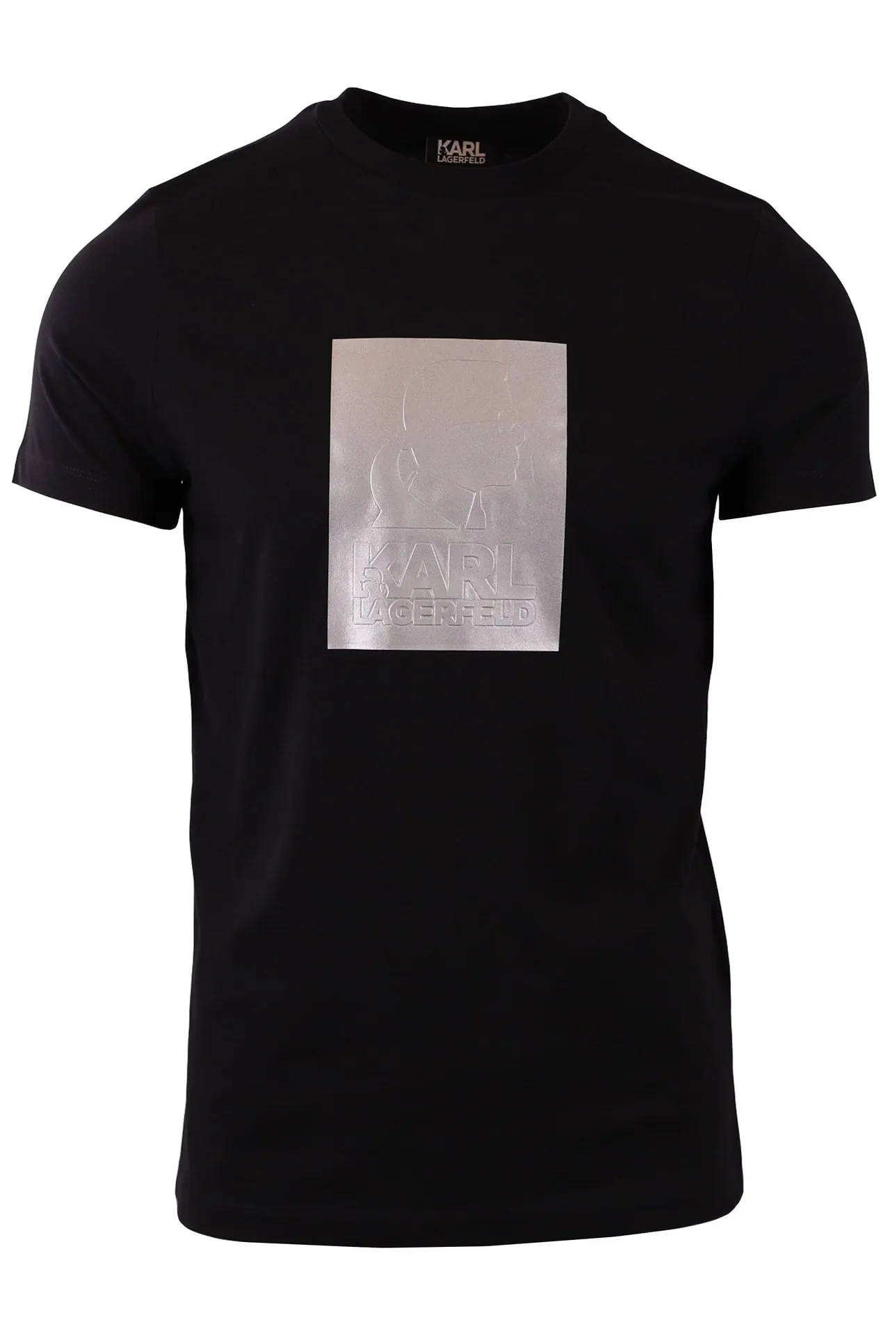 Camiseta negra estampado plateado 