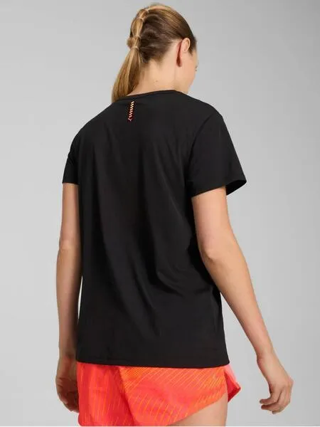 Camiseta Tecnica Puma Run Fav Negra Naranj W