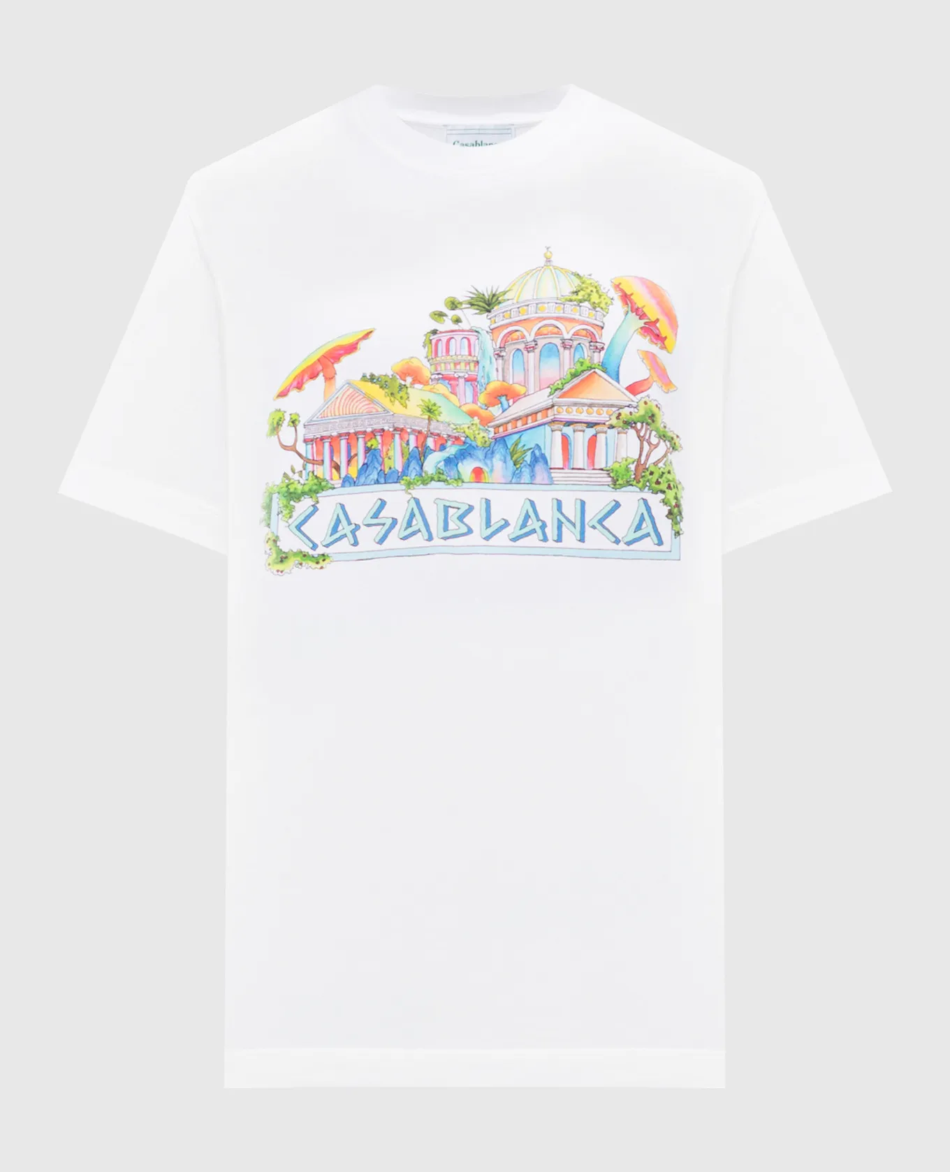 CASABLANCA WHITE TSHIRT WITH THE ROAD TO KNOWLEDGE PRINT
