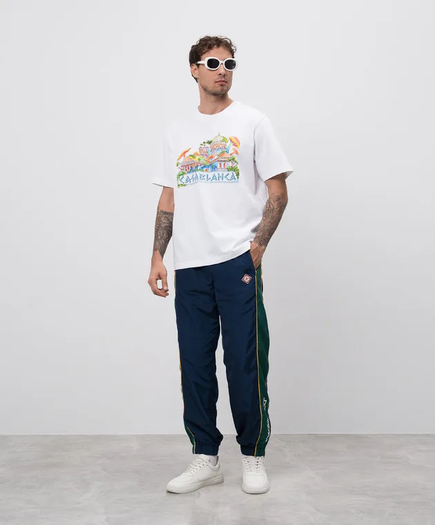 CASABLANCA WHITE TSHIRT WITH THE ROAD TO KNOWLEDGE PRINT