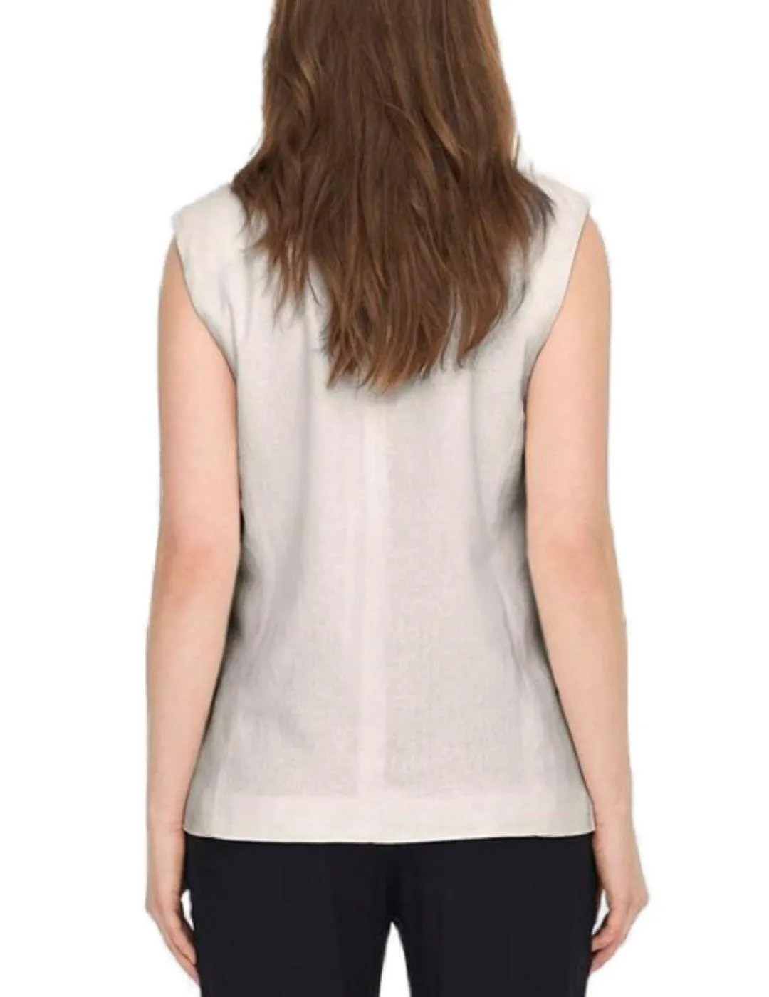 Chaleco traje Only Caro blanco de lino para mujer