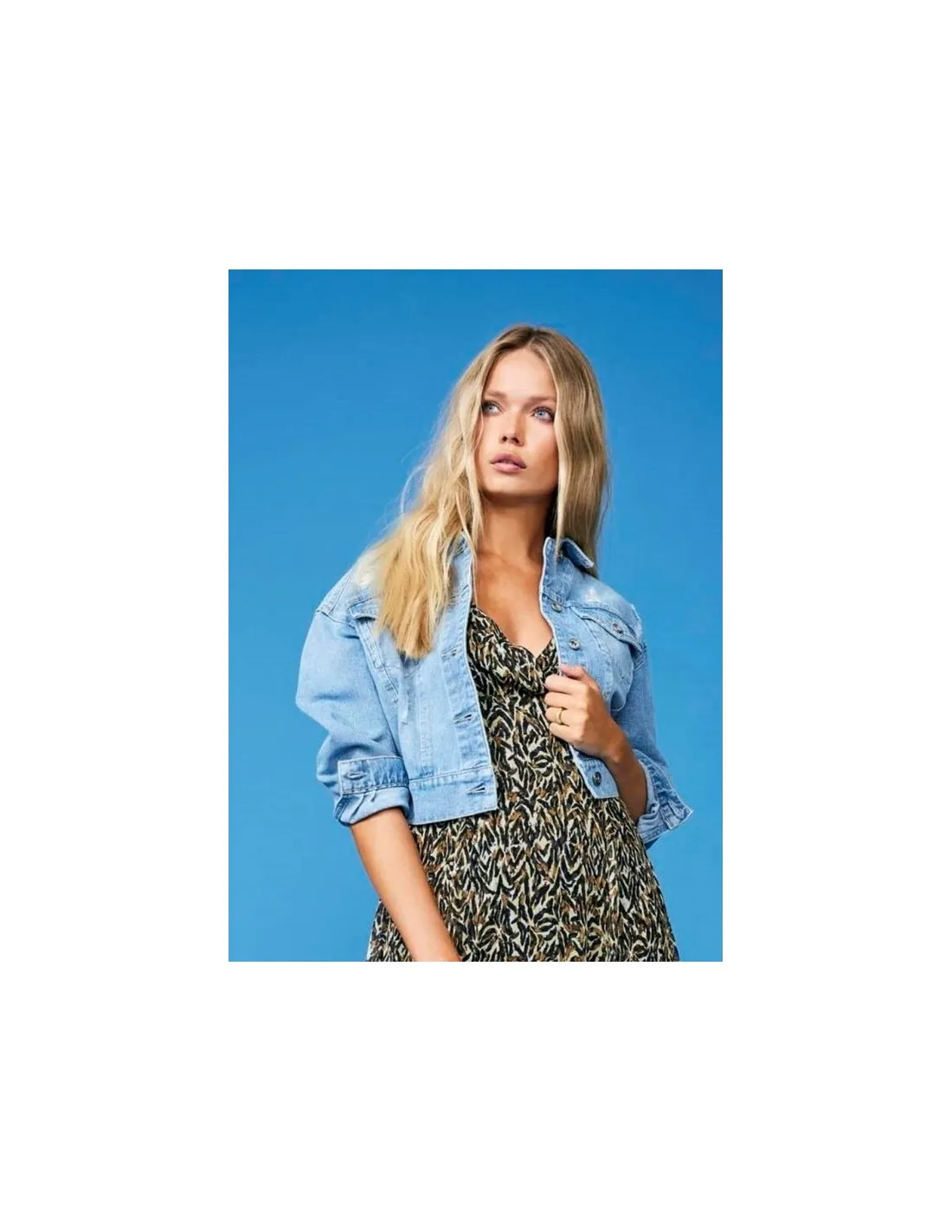 Chaqueta vaquera con bordado multicolor Malibu de Only