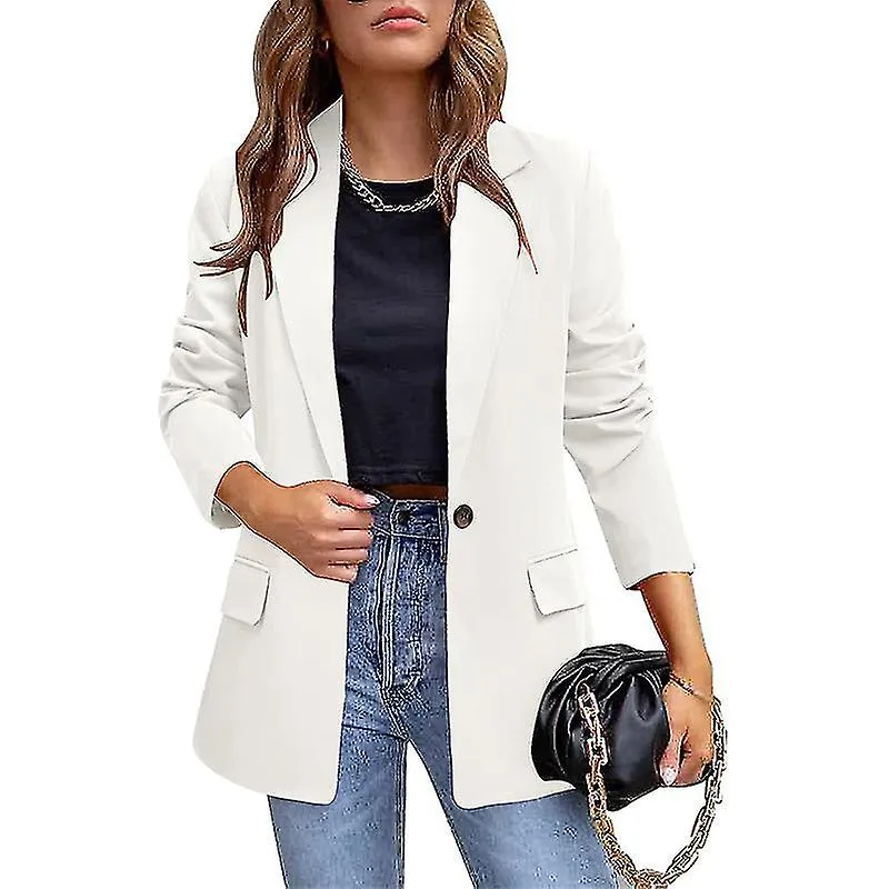 Chaquetas de negocios para mujer Blazer delantero abierto Ropa de trabajo casual de manga larga para mujer