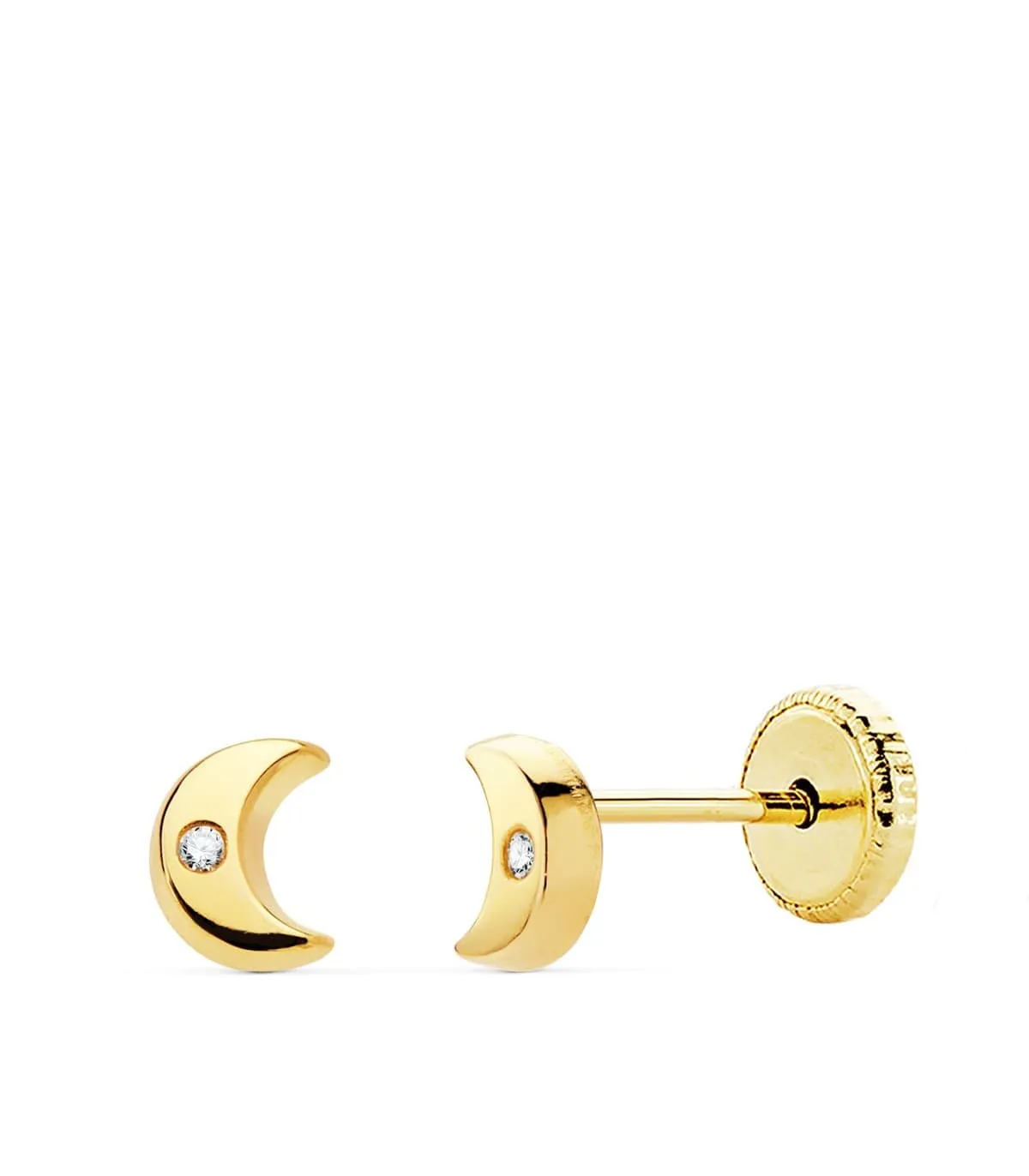Clous d'oreilles Bébé Alana Or Jaune 18K lune 4.5mm