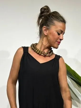 Collar Print Abalorios KOORI Marrón 82