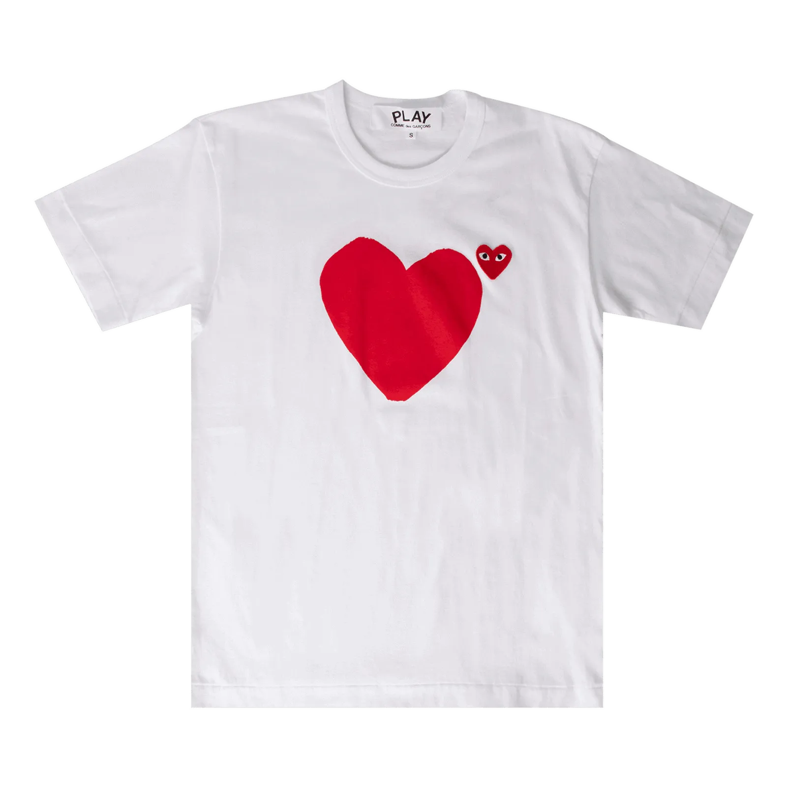 COMME DES GARçONS PLAY TSHIRT WITH 2 SMALL RED HEARTS