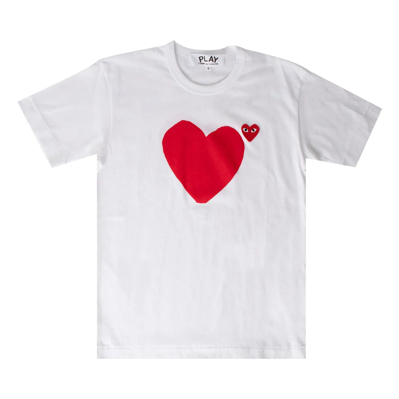 COMME DES GARçONS PLAY TSHIRT WITH 2 SMALL RED HEARTS