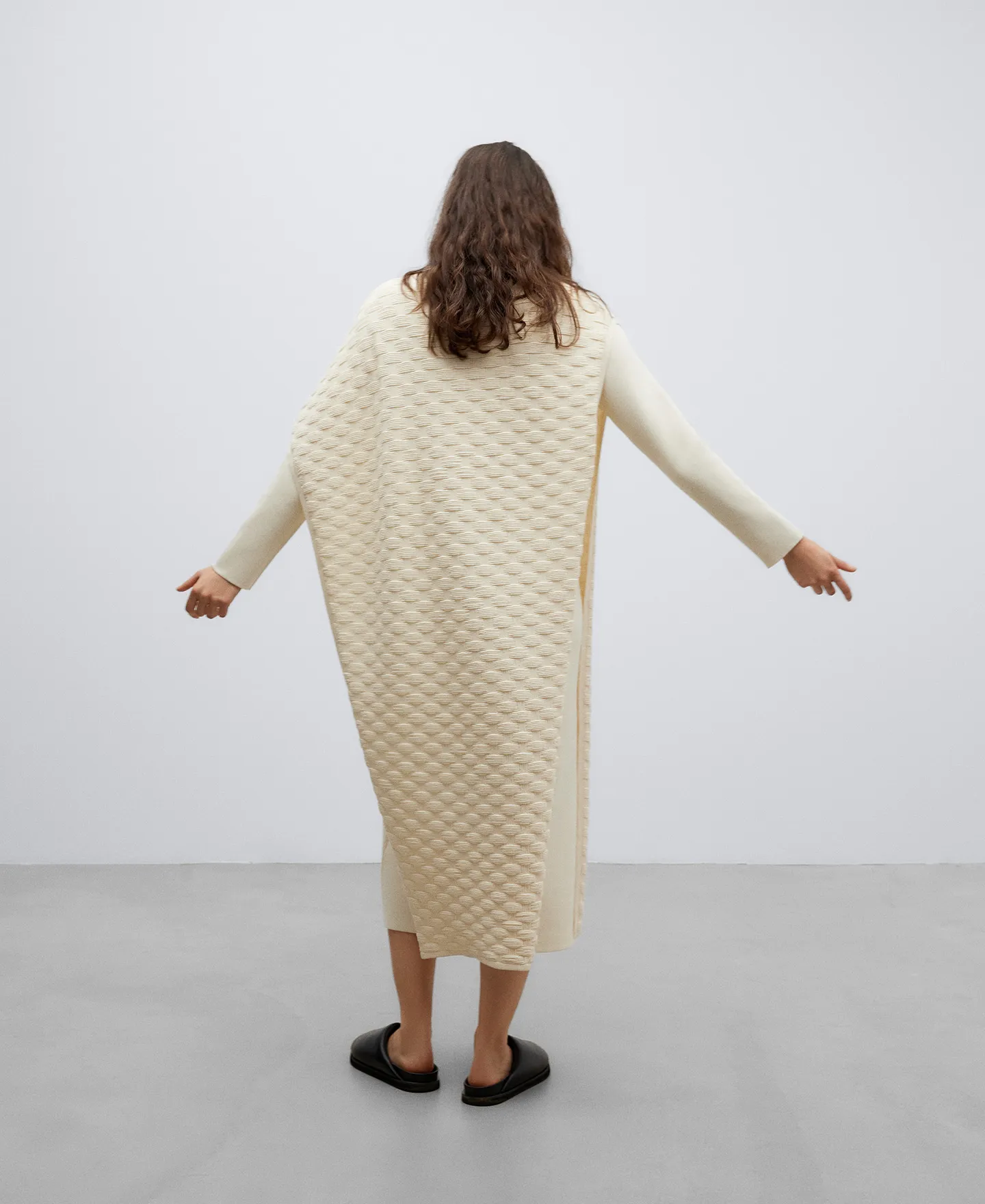 Cotton basket weave cape for woman