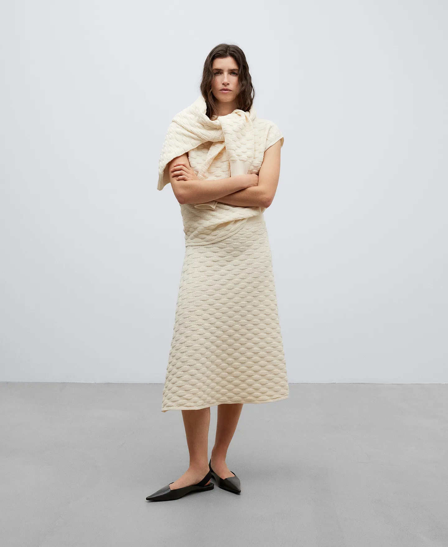 Cotton basket weave vest for woman
