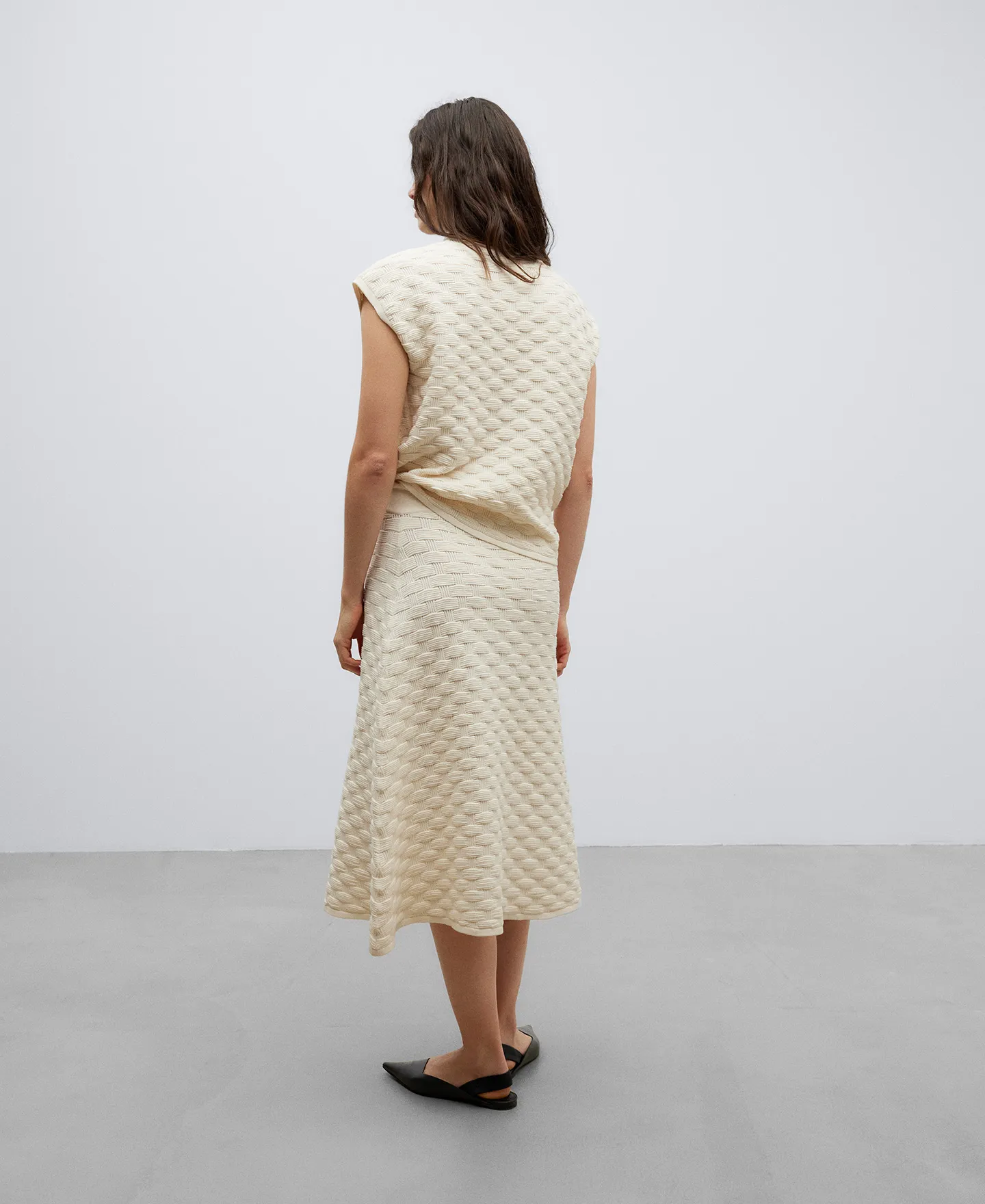 Cotton basket weave vest for woman