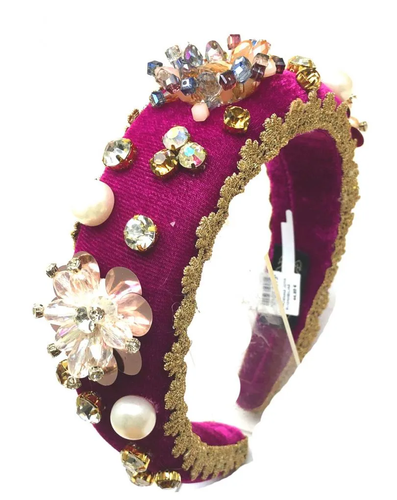 DIADEMAS JOYA BUGAMBILIAS HAND MADE DECORADAS CON PEDRERIA