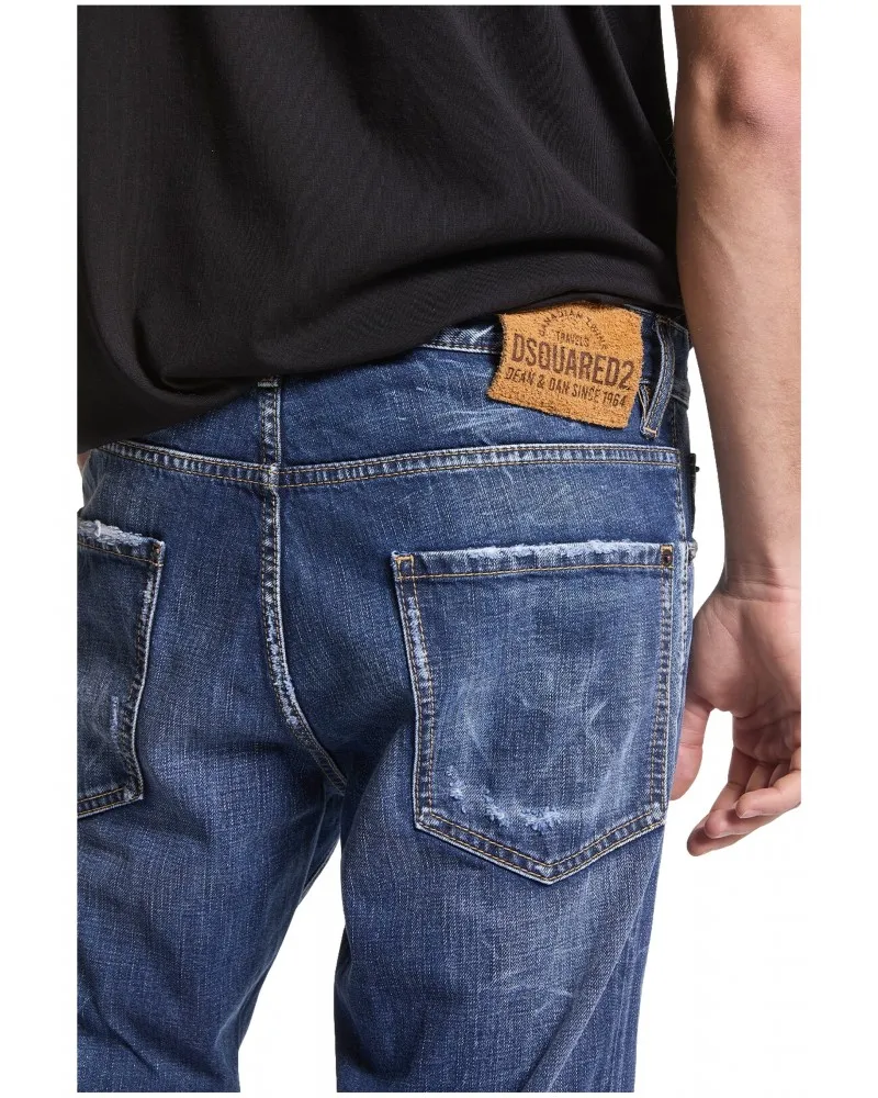 DSQUARED2  PANTALóN VAQUERO COOL GUY LAKE WASH CON ETIQUETA DE CUERO