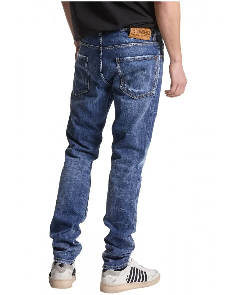 DSQUARED2  PANTALóN VAQUERO COOL GUY LAKE WASH CON ETIQUETA DE CUERO