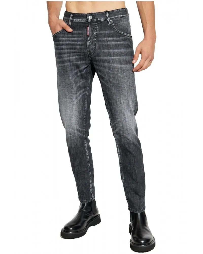 DSQUARED2  PANTALóN VAQUERO SKATER STEEL WASH CON ETIQUETA DE CUERO DSQ