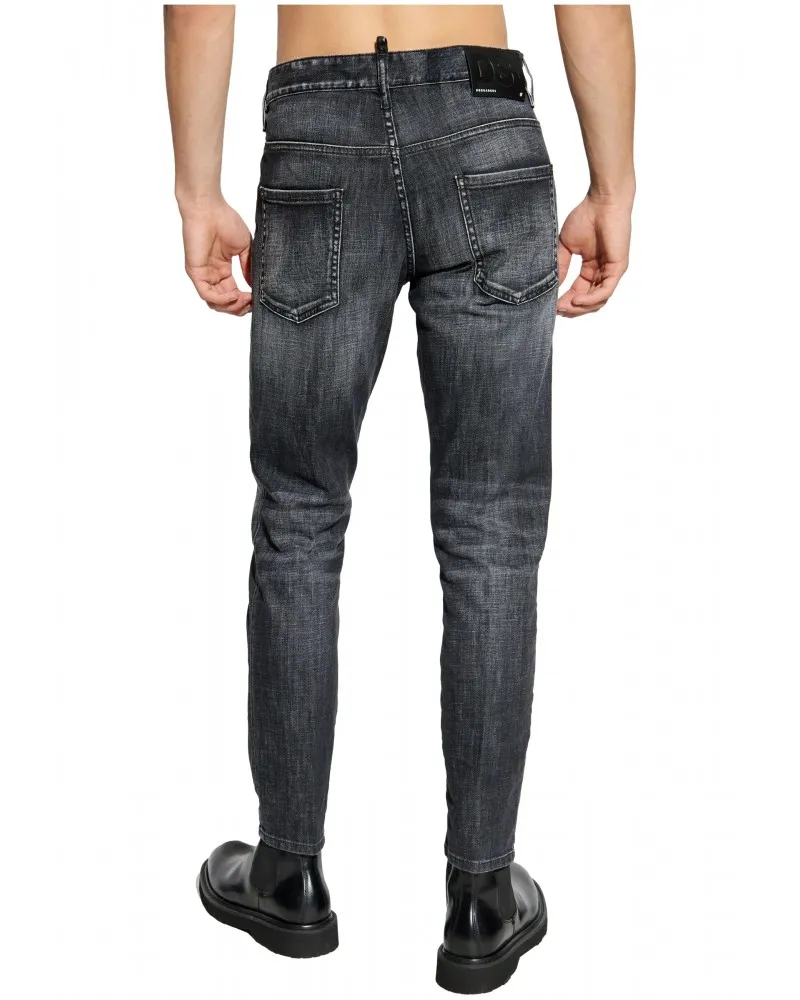 DSQUARED2  PANTALóN VAQUERO SKATER STEEL WASH CON ETIQUETA DE CUERO DSQ