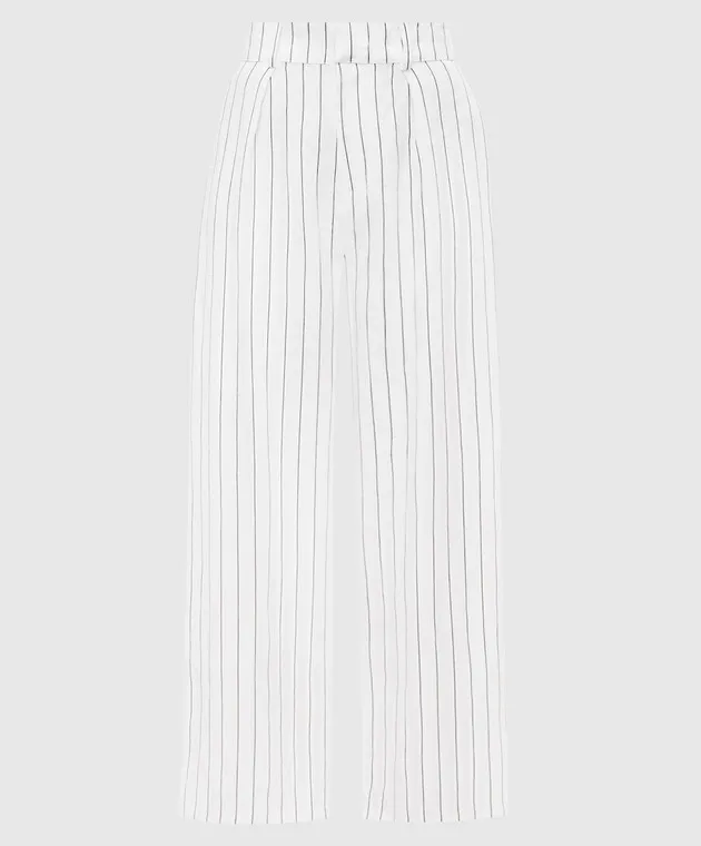 Faithfull Ida Trani white striped linen pants