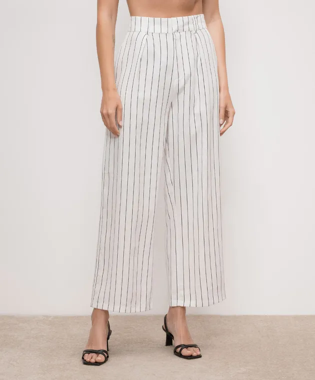Faithfull Ida Trani white striped linen pants