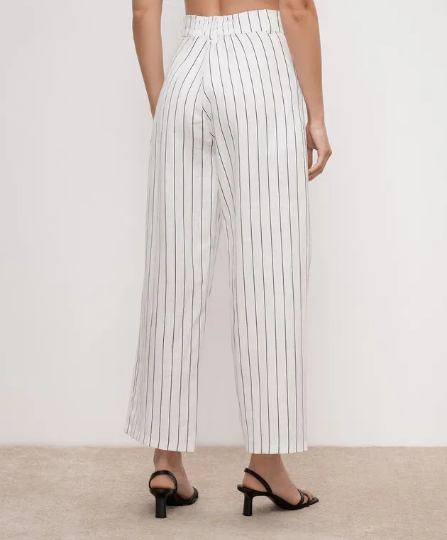 Faithfull Ida Trani white striped linen pants