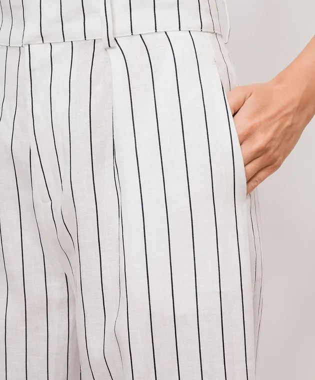 Faithfull Ida Trani white striped linen pants