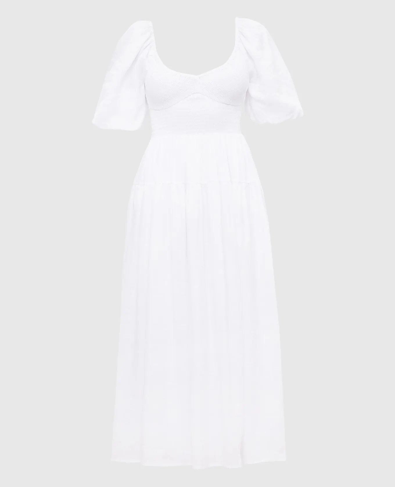 Faithfull Rosarico white midi dress made of linen