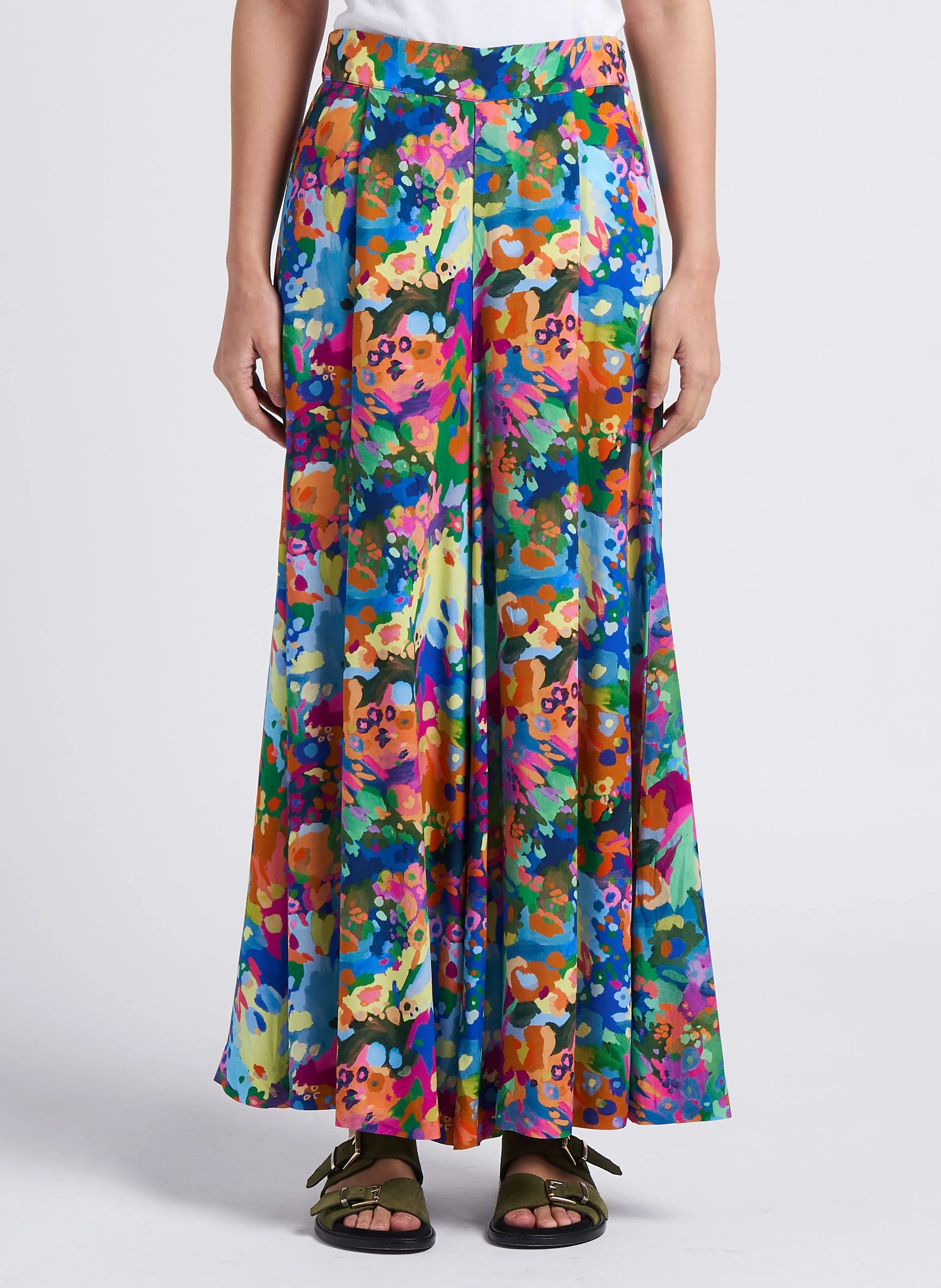 FRED  PANTALóN ANCHO ESTAMPADO DE TIRO ALTO EN MULTICOLOR