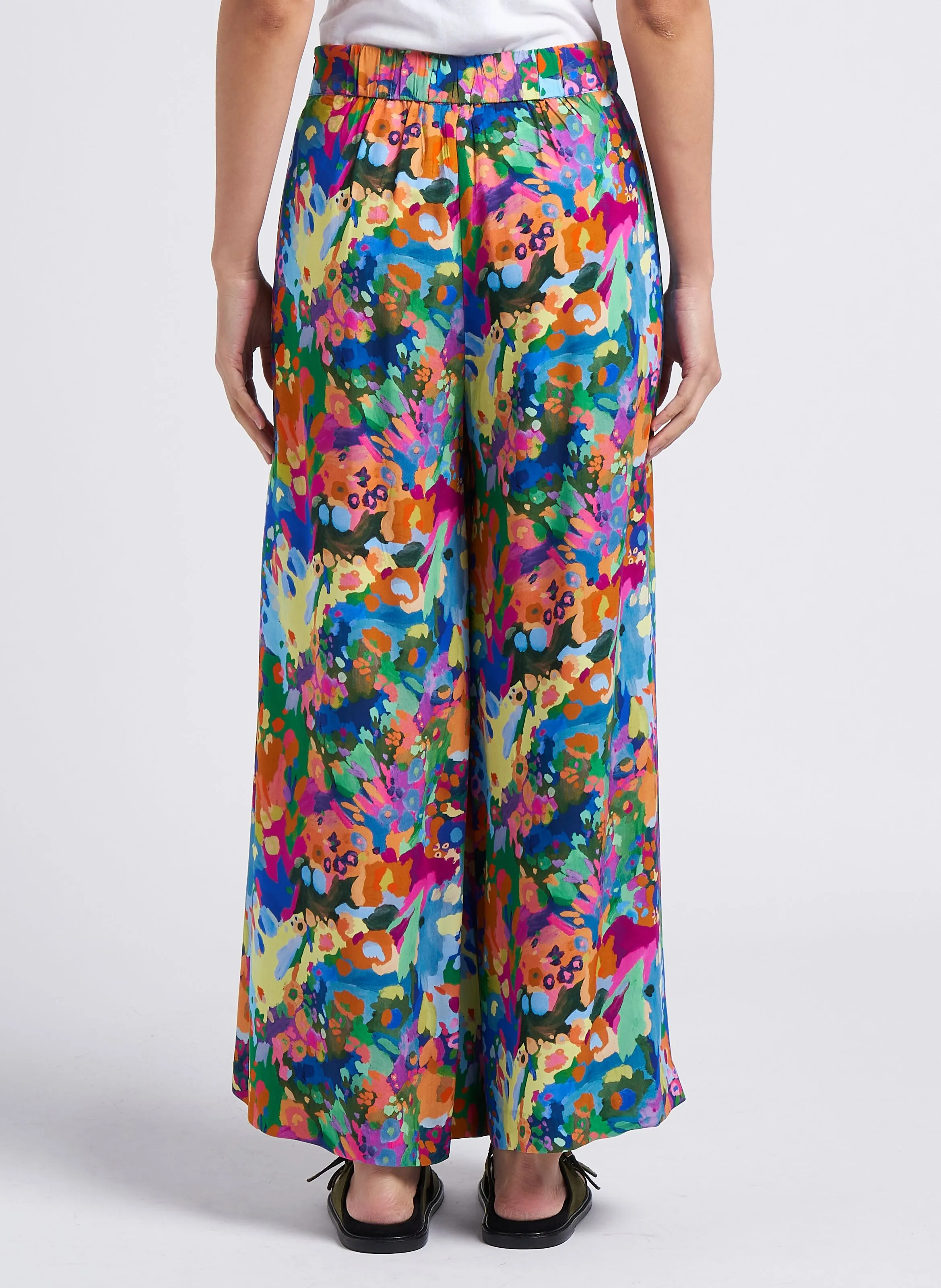 FRED  PANTALóN ANCHO ESTAMPADO DE TIRO ALTO EN MULTICOLOR