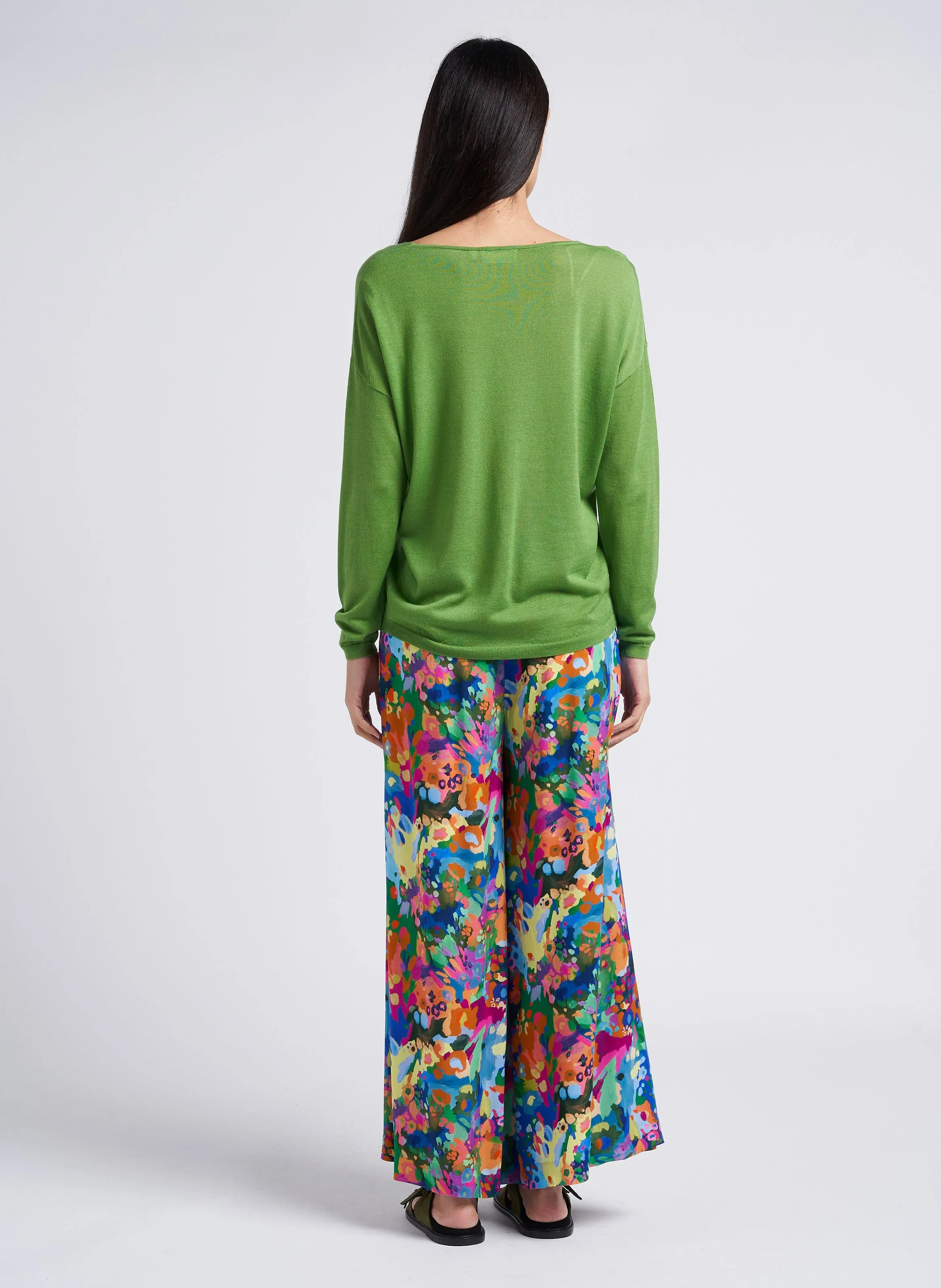 FRED  PANTALóN ANCHO ESTAMPADO DE TIRO ALTO EN MULTICOLOR