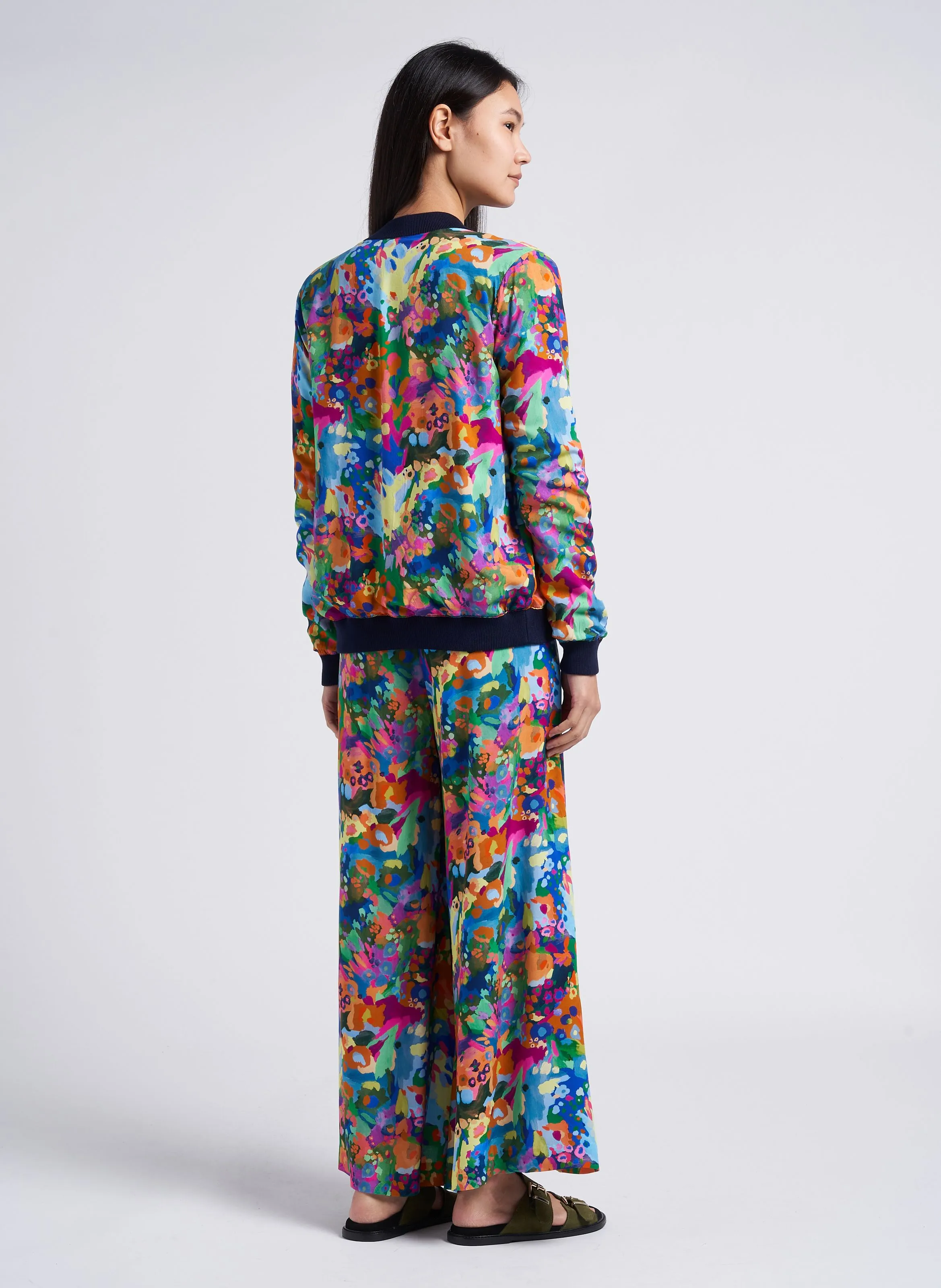 FRED  PANTALóN ANCHO ESTAMPADO DE TIRO ALTO EN MULTICOLOR