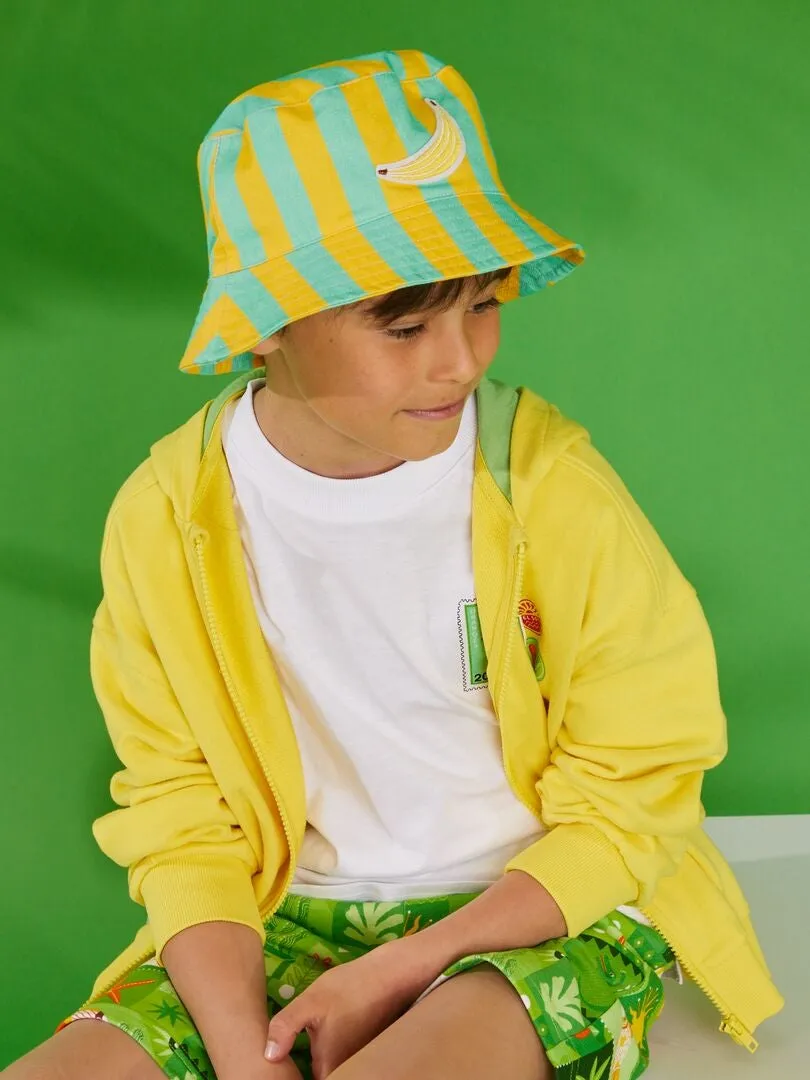GORRO BUCKET ESTAMPADO PLáTANO X ARIANNE BUTTO  VERDE