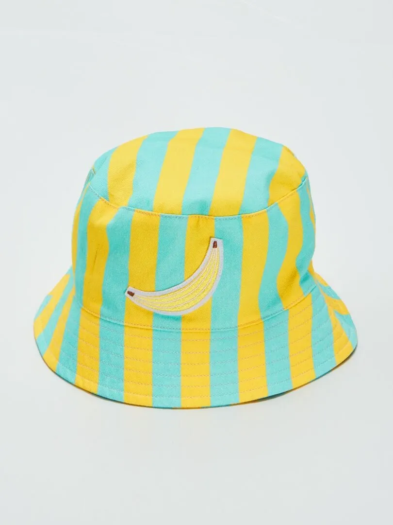 GORRO BUCKET ESTAMPADO PLáTANO X ARIANNE BUTTO  VERDE