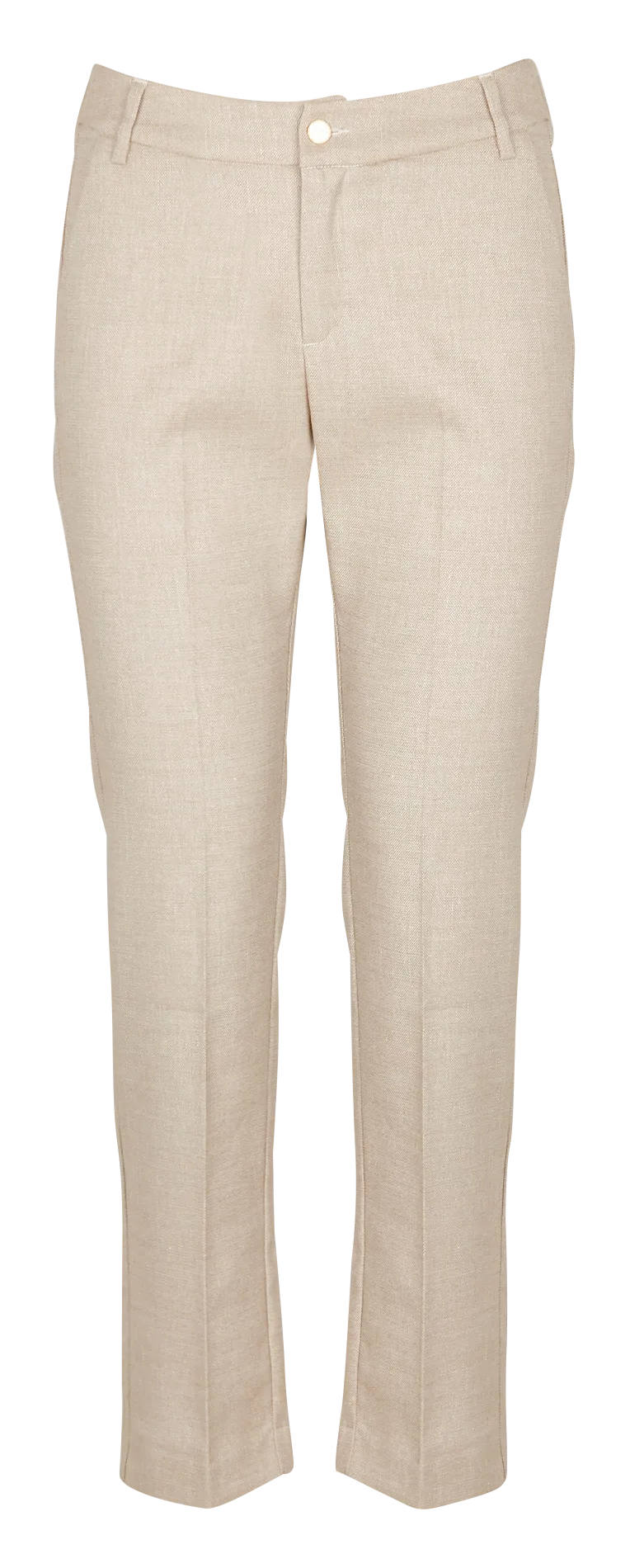 I CODE Pantalón chino de talle alto con hilos metalizados en beige