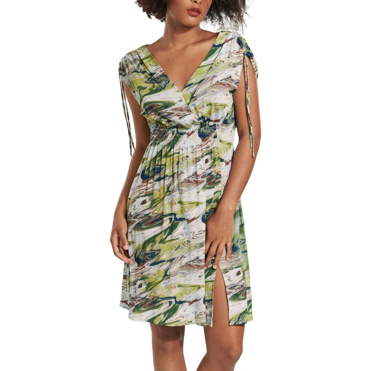 Indonesia vestido de verano manga corta