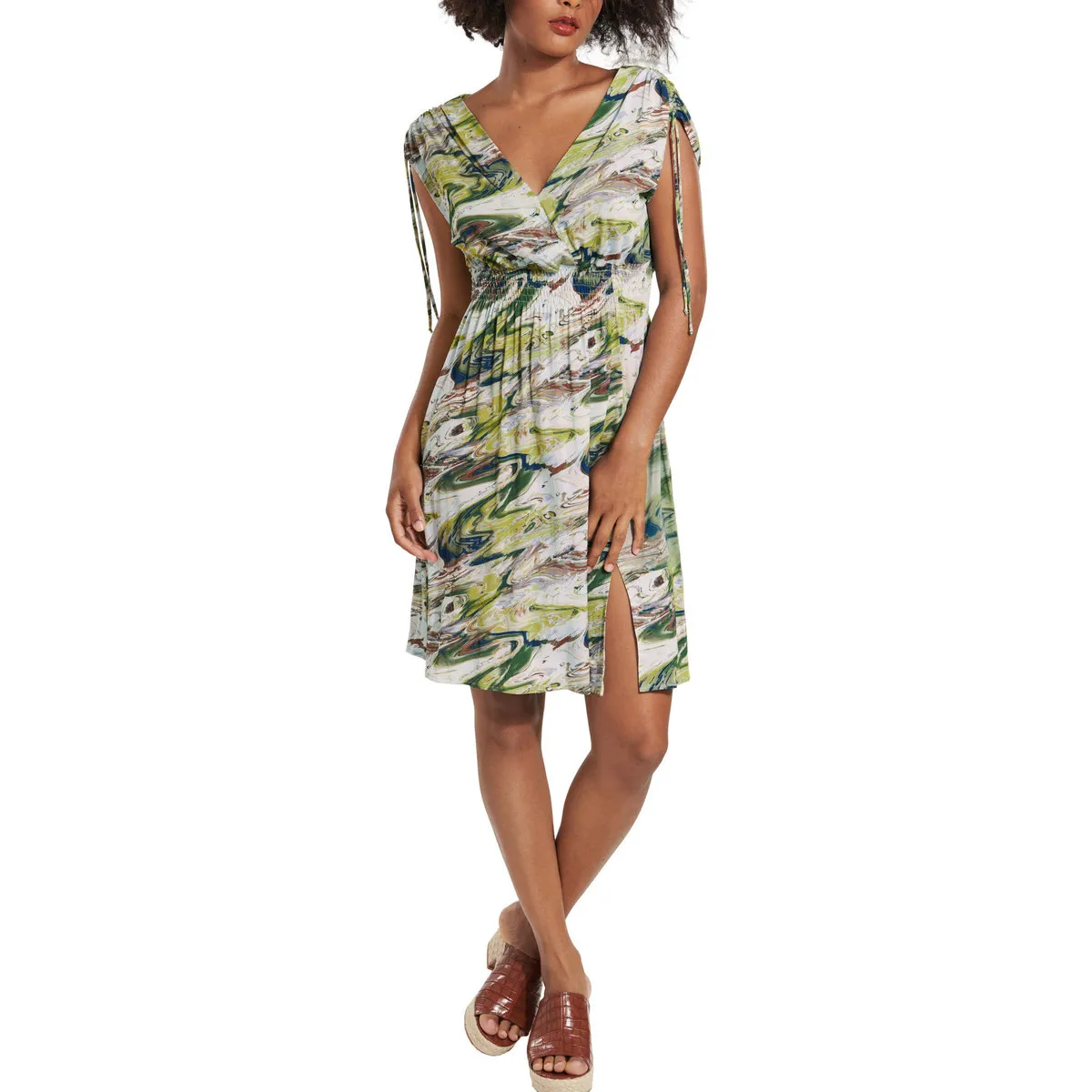 Indonesia vestido de verano manga corta