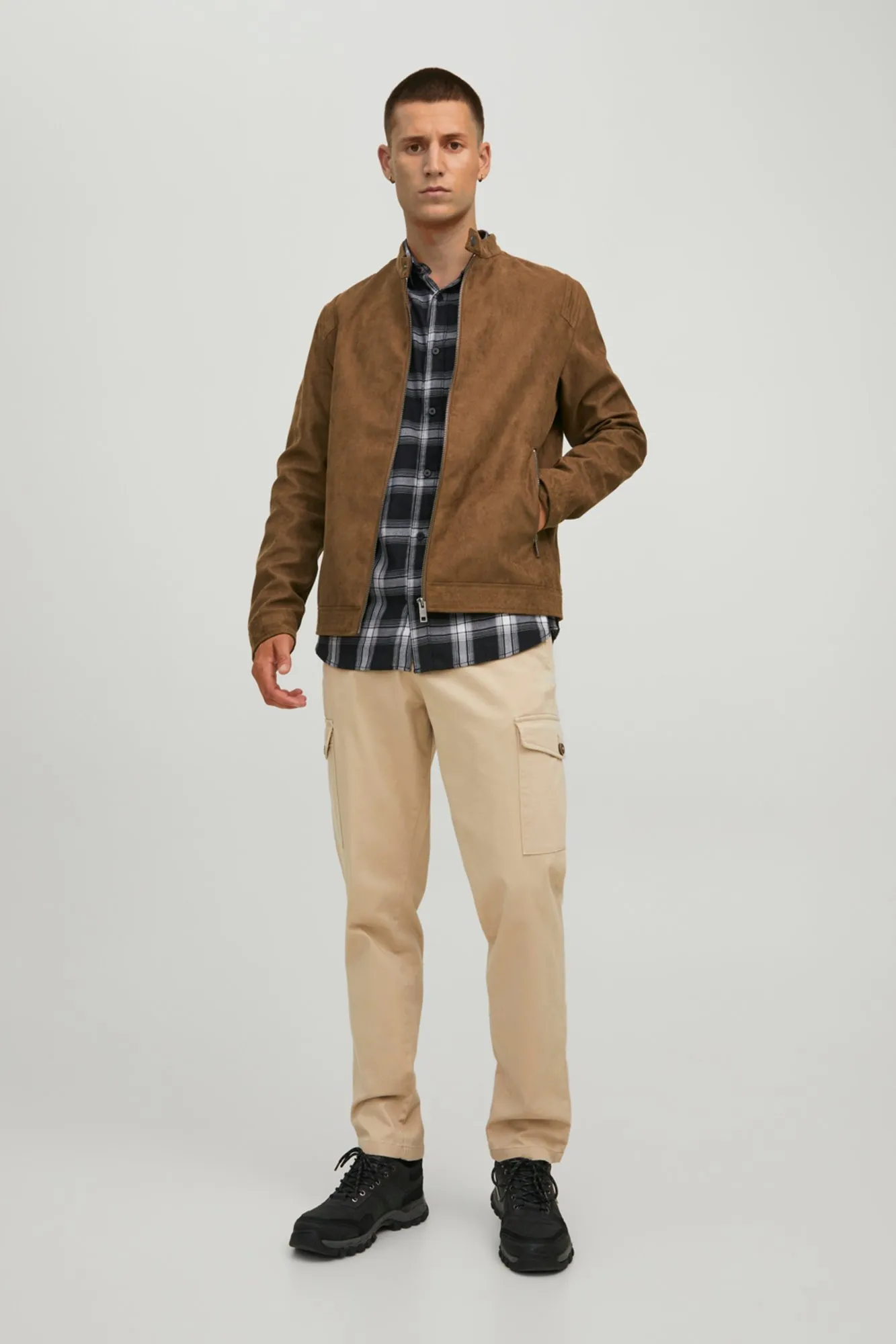 Jack & Jones Chaqueta efecto piel resistente al agua
