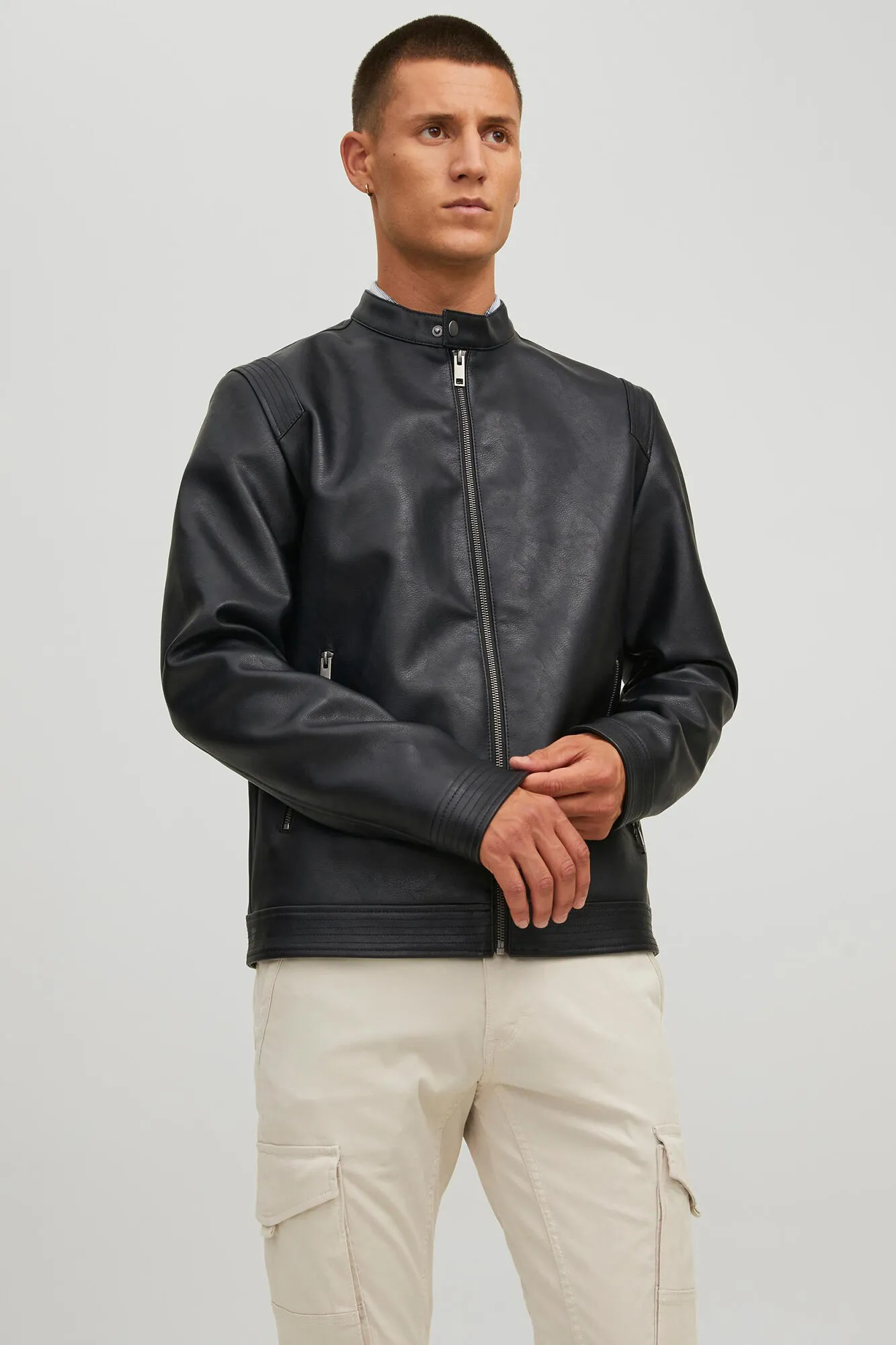 Jack & Jones Chaqueta efecto piel resistente al agua