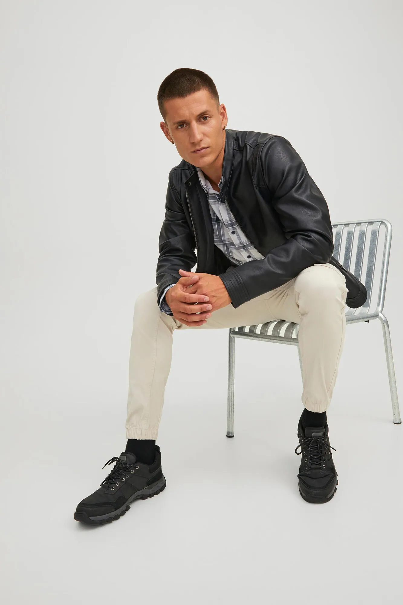 Jack & Jones Chaqueta efecto piel resistente al agua