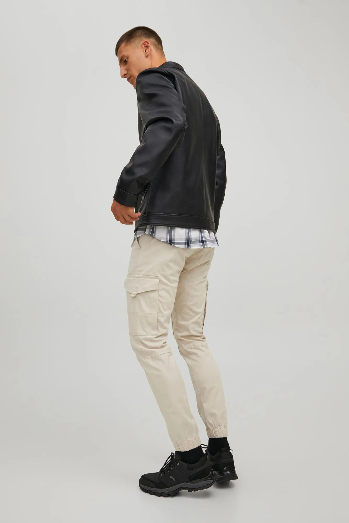 Jack & Jones Chaqueta efecto piel resistente al agua
