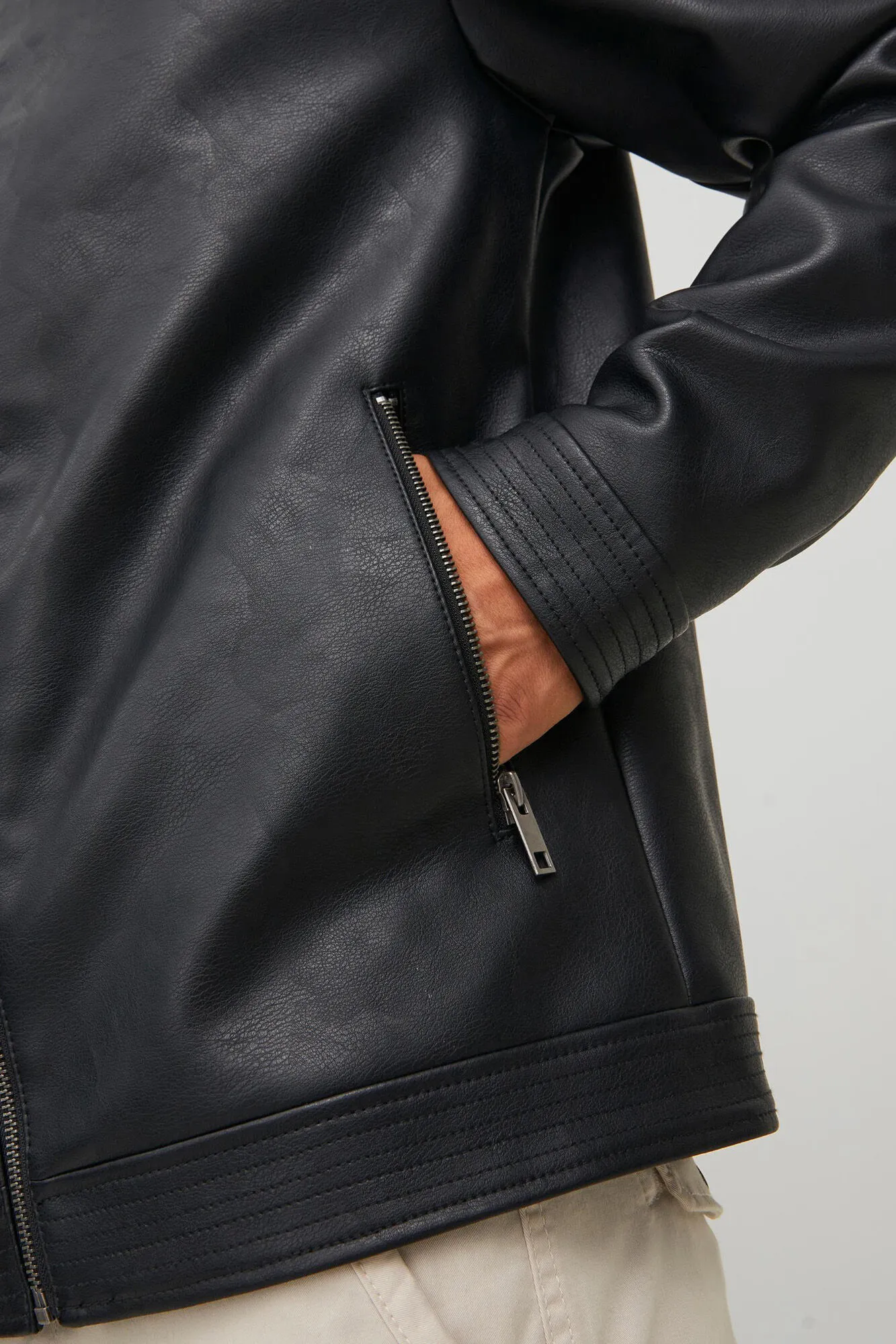 Jack & Jones Chaqueta efecto piel resistente al agua