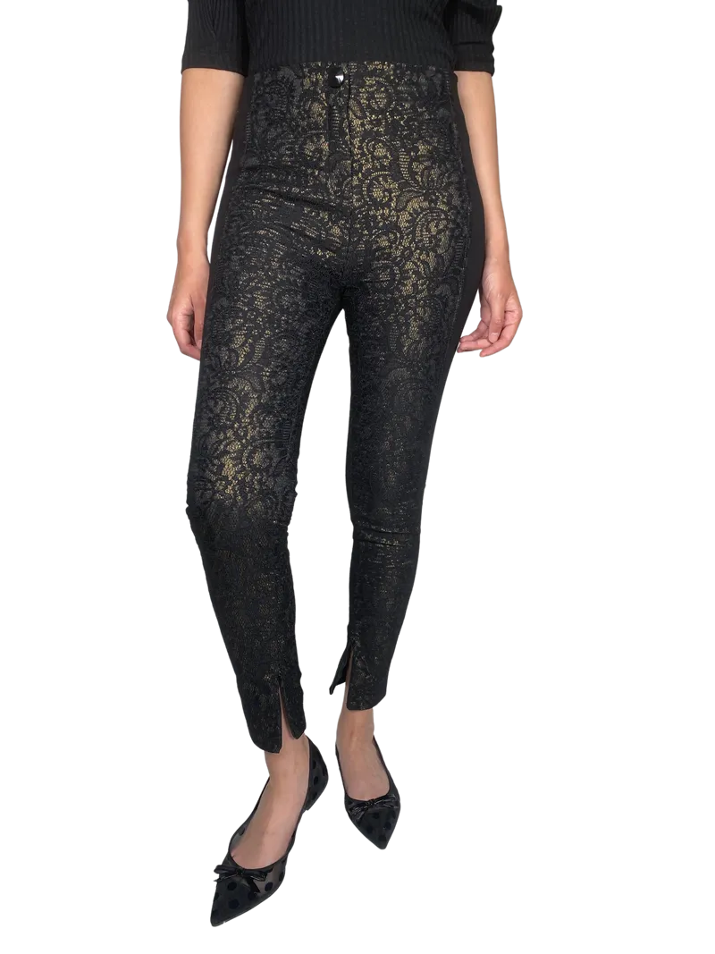 JAZMIN CHEBAR Pantalón Negro Encaje