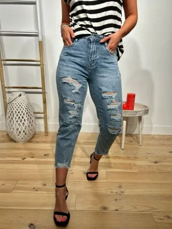Jeans Cropp Ripped CRACKER